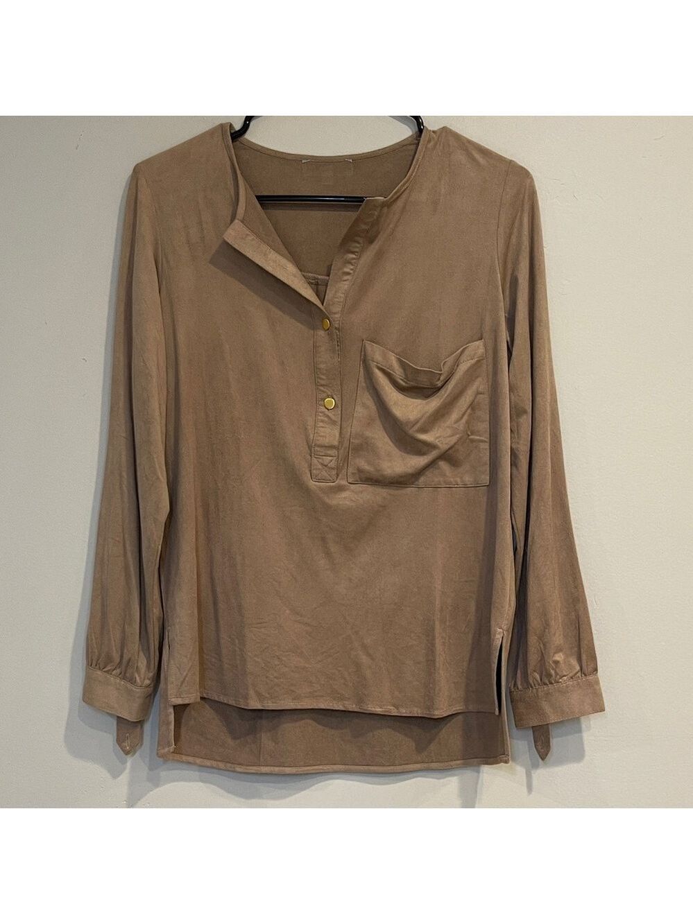 Elegant Tan Blouse Size S/M